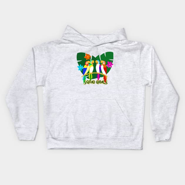 Feathered Friends Squad Goals Kids Hoodie by Sunshone1